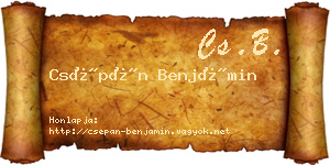 Csépán Benjámin névjegykártya