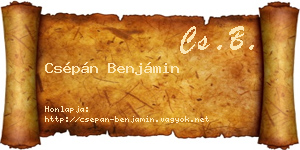 Csépán Benjámin névjegykártya