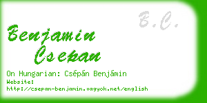 benjamin csepan business card